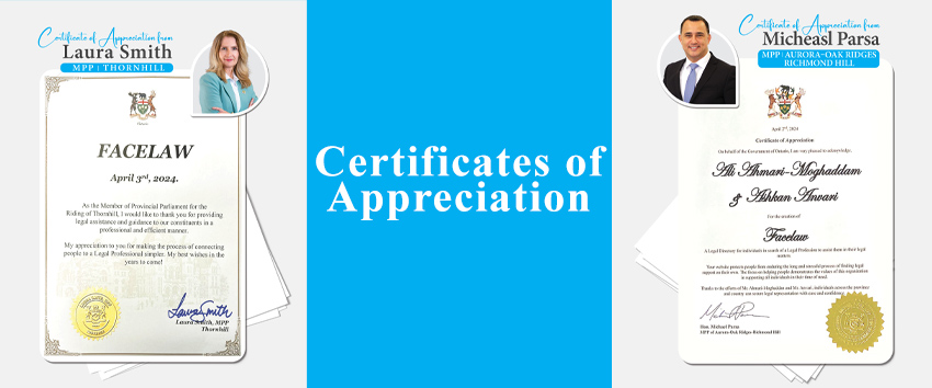 Certificates of Appreciation