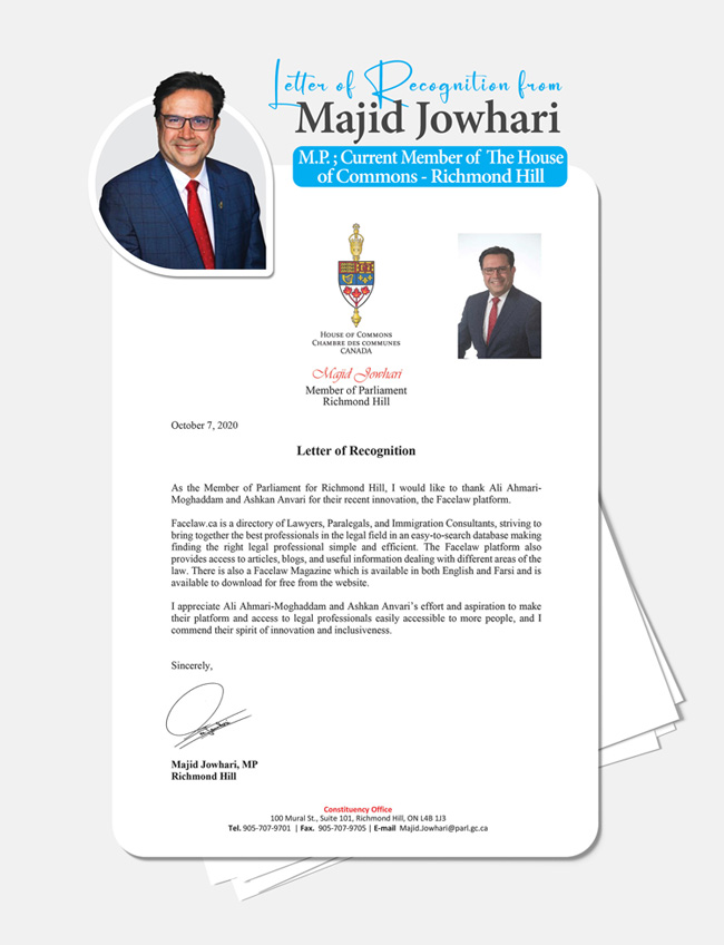 Letters of Appreciation online legal magazine in Toronro