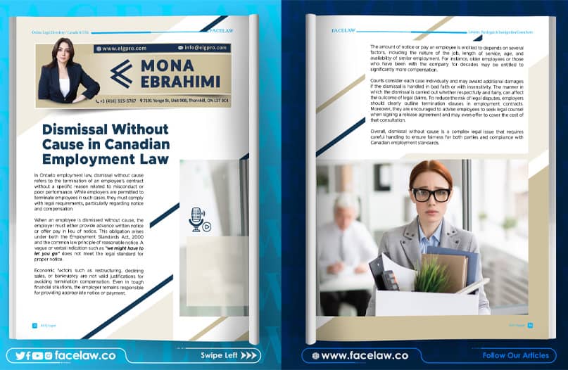 Dismissal Without Cause in Canadian Employment Law Dismissal Without Cause in Canadian Employment Law