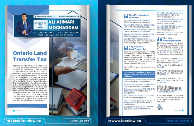 Ontario Land Transfer Tax Ontario Land Transfer Tax