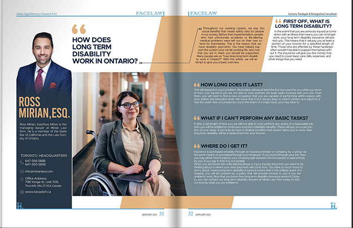 How does long term disability work in Ontario? long term disability lawyer in Canada