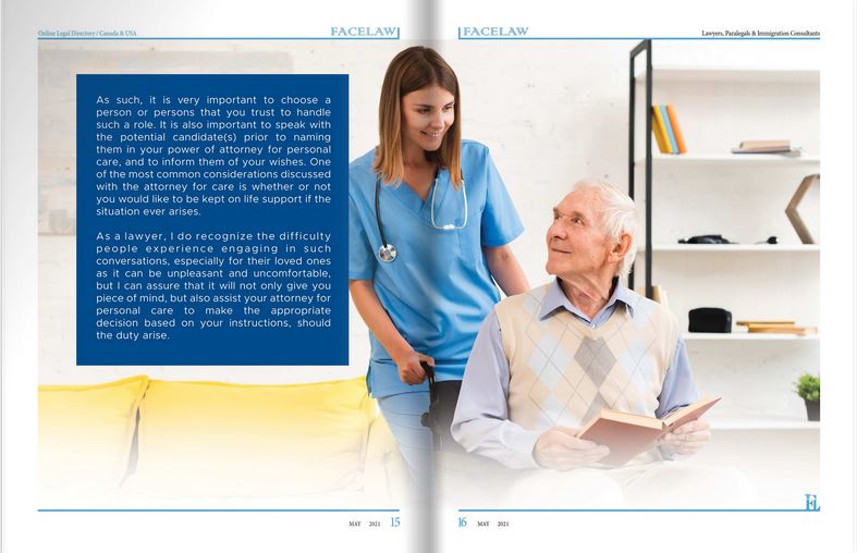 Power Of Attorney for Personal Care Wills and Estates Lawyer in canada