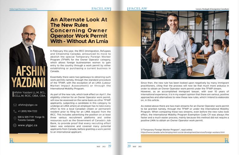 An Alternate Look At The New Rules Concerning Owner-Operator Work Permit immigration consultant in canada