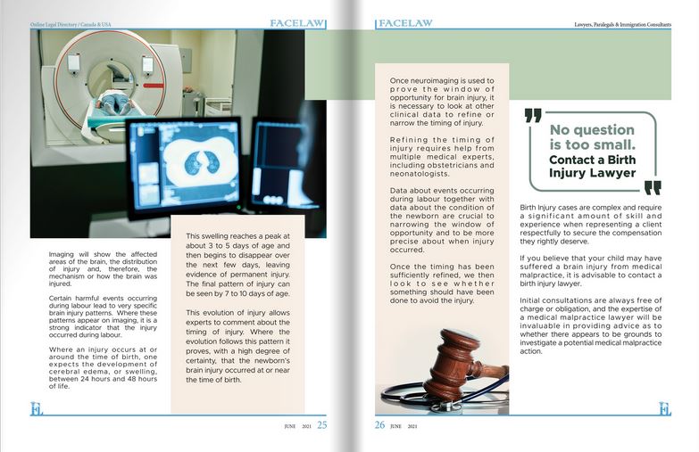 Birth Trauma and the Timing of Injury: Brain Imaging Medical malpractice lawyer in canada