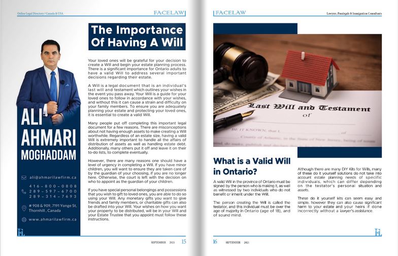 The Importance of Having a Will best persian wills and estates lawyer in canada