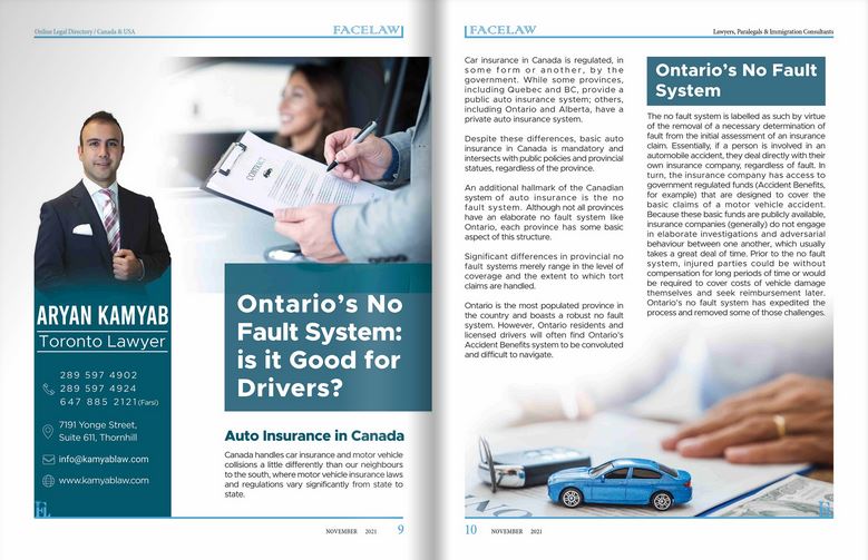 Ontario’s No-Fault System: is it Good for Drivers? personal injury lawyers in Canada