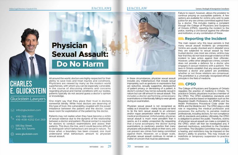 Physician Sexual Assault: Do No Harm sexual assault lawyer in toronto