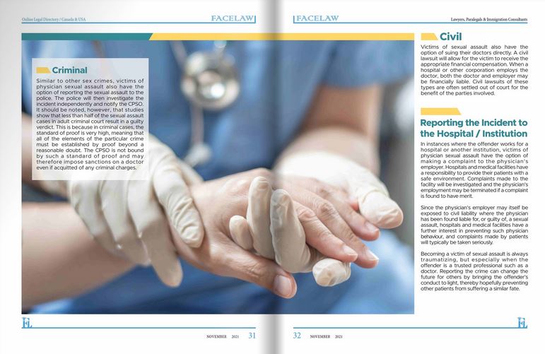 Physician Sexual Assault: Do No Harm Medical malpractice lawyers in toronto