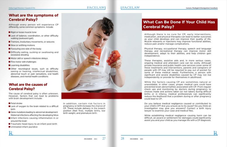 What is Cerebral Palsy? Medical malpractice lawyers in toronto