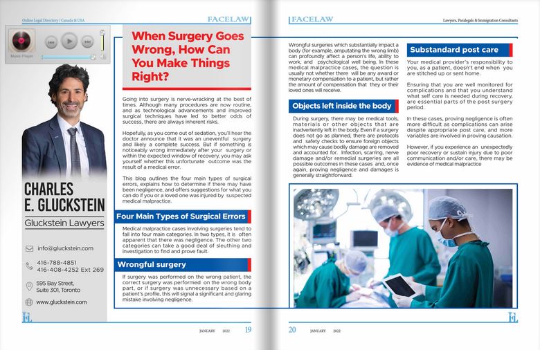 When Surgery Goes Wrong, How Can You Make Things Right? Medical malpractice lawyers in toronto