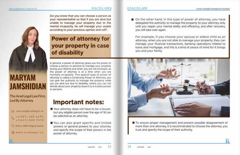 Power of attorney for your property in case of disability iranian wills and estates lawyer in toronto