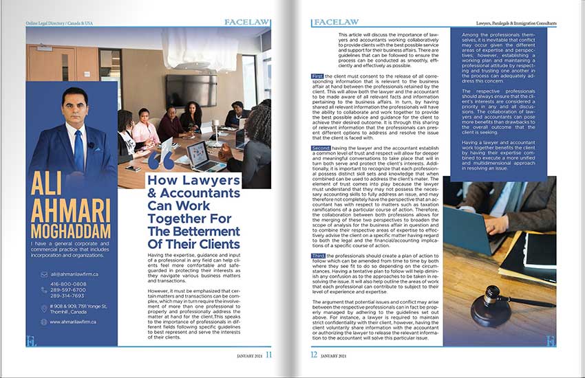 How Lawyers and Accountants can Work Together for the Betterment of their Clients lawyers in toronto